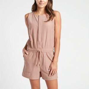 Athleta Farallon Romper Size Large Mocha Latte Pink One Piece Jumpsuit